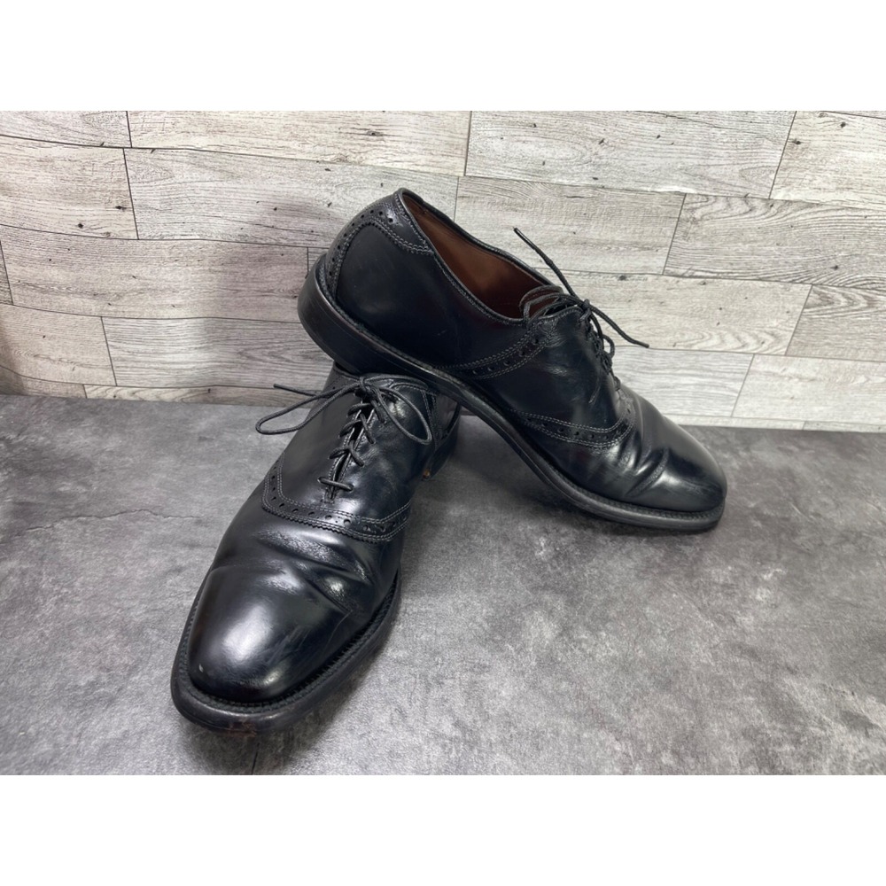 Allen Edmonds Polo Saddle Dress Oxford Shoes Men 9.5 AA 2A Narrow Black Leather